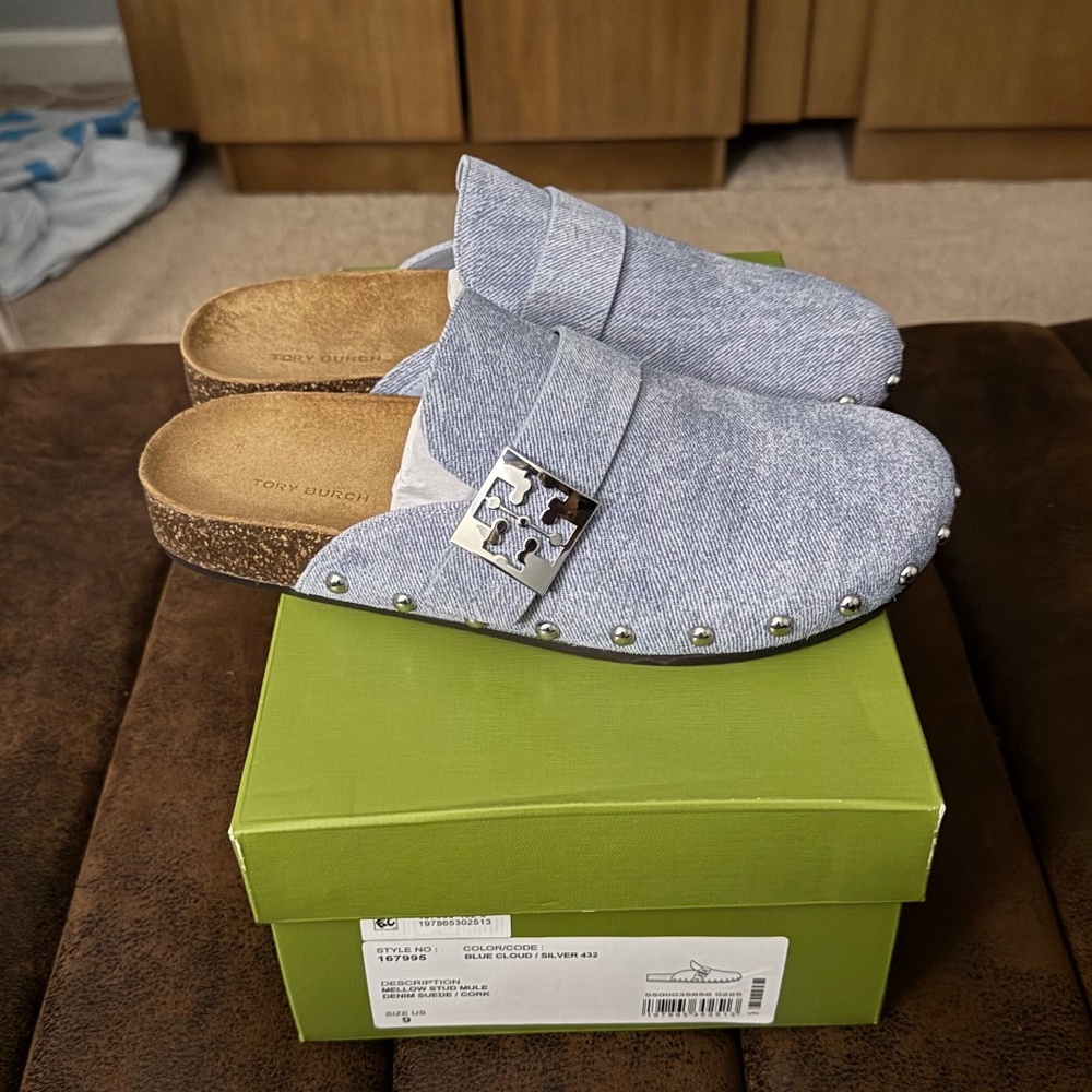 Tory Burch Denim Mule - Size 9 - Picture 1 of 5